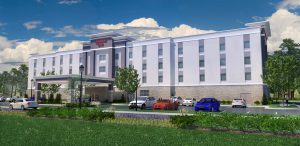 Rendering of Hampton Inn & Townhomes