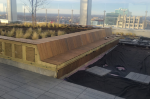 New Hotel Construction Financing Wooden Bench At A Rooftop