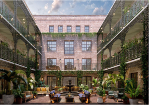 Beautiful Courtyard Inside A Hotel